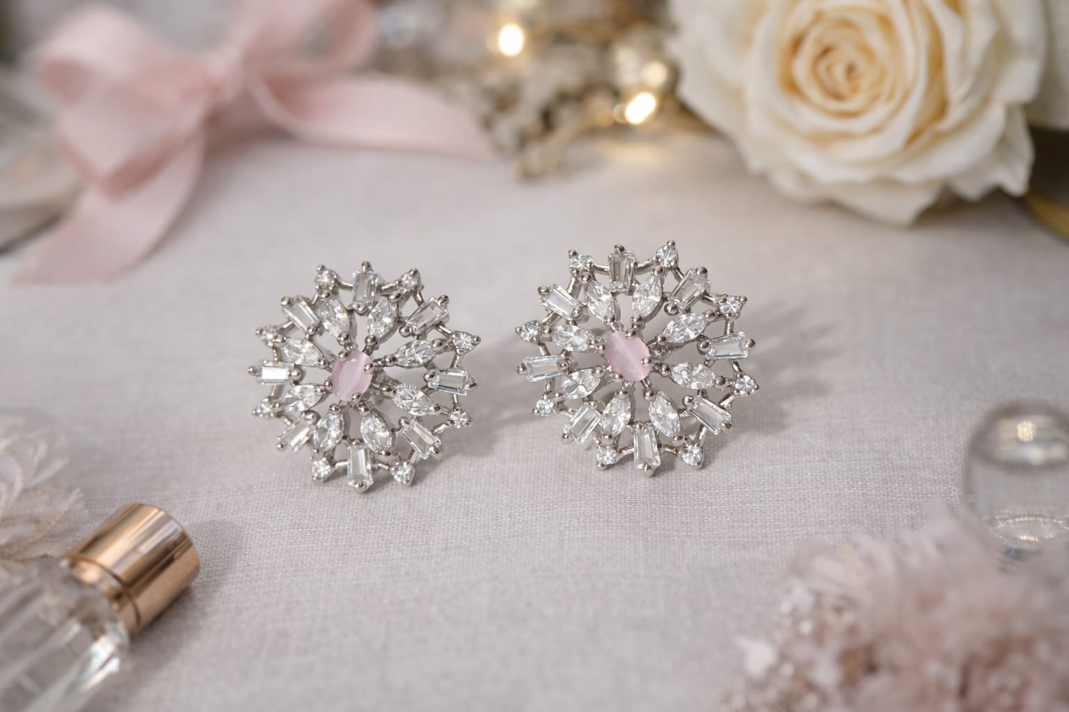 Rosé Starburst Studs