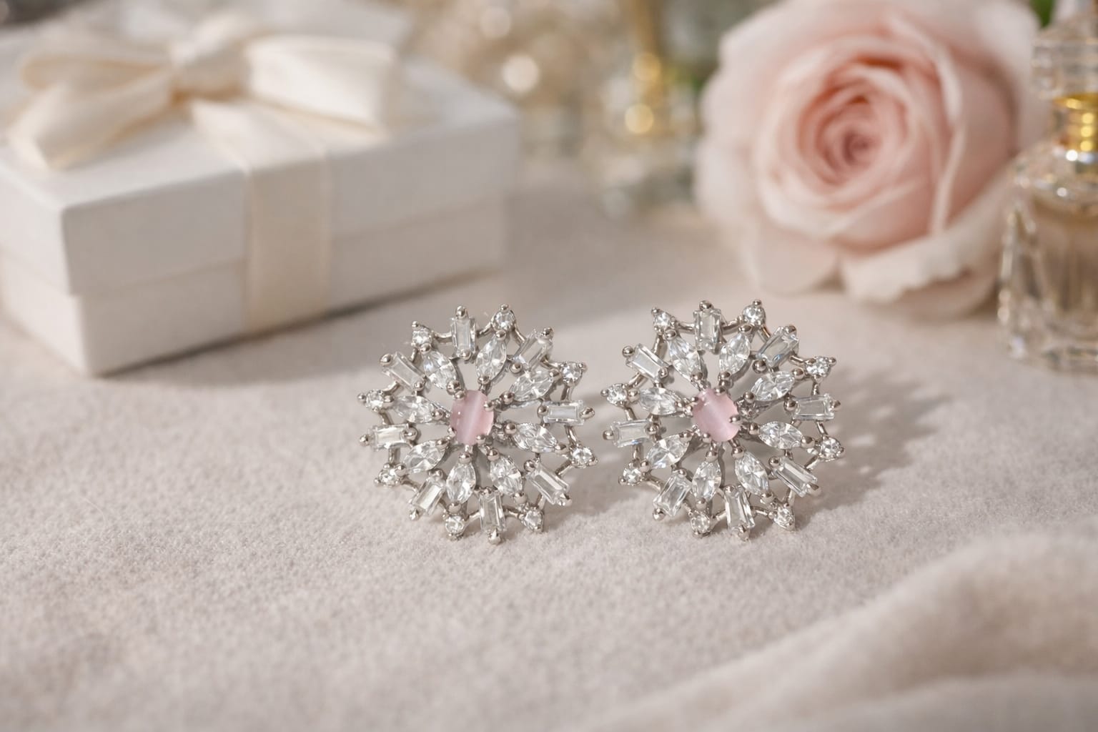 Rosé Starburst Studs