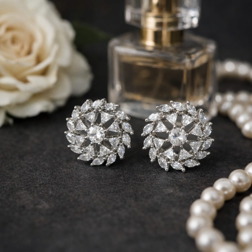Crystal Crown Bloom Studs
