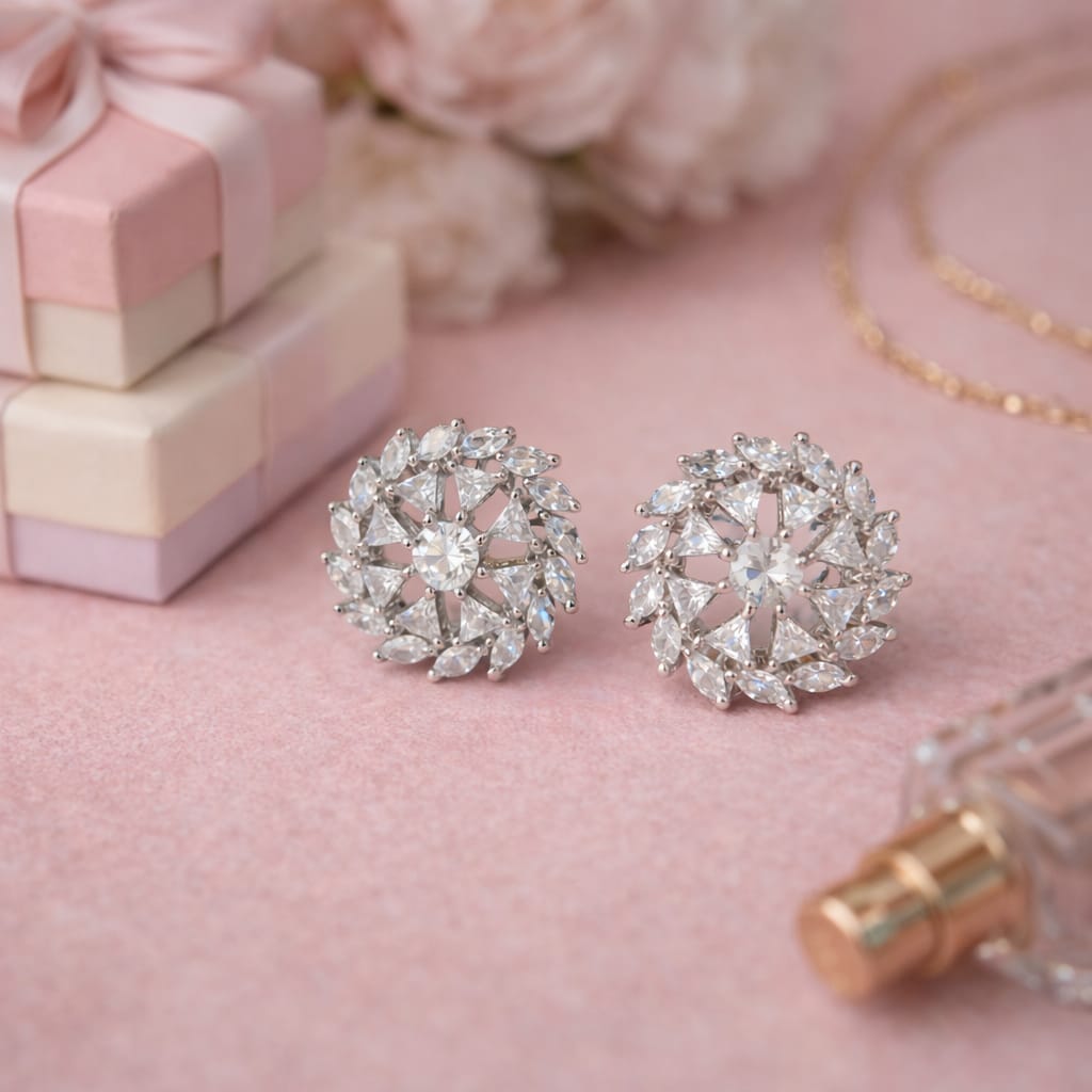 Crystal Crown Bloom Studs
