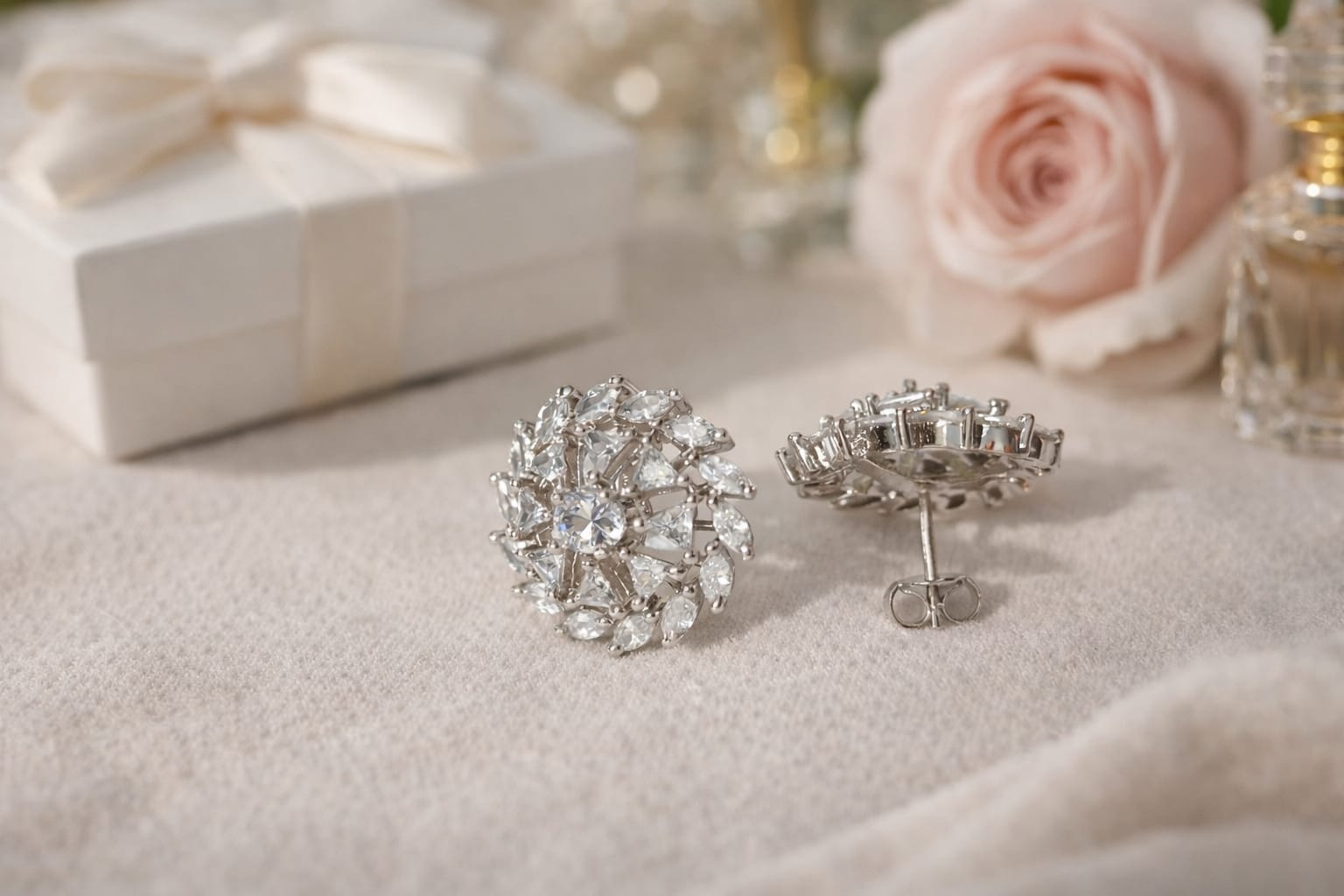 Crystal Crown Bloom Studs