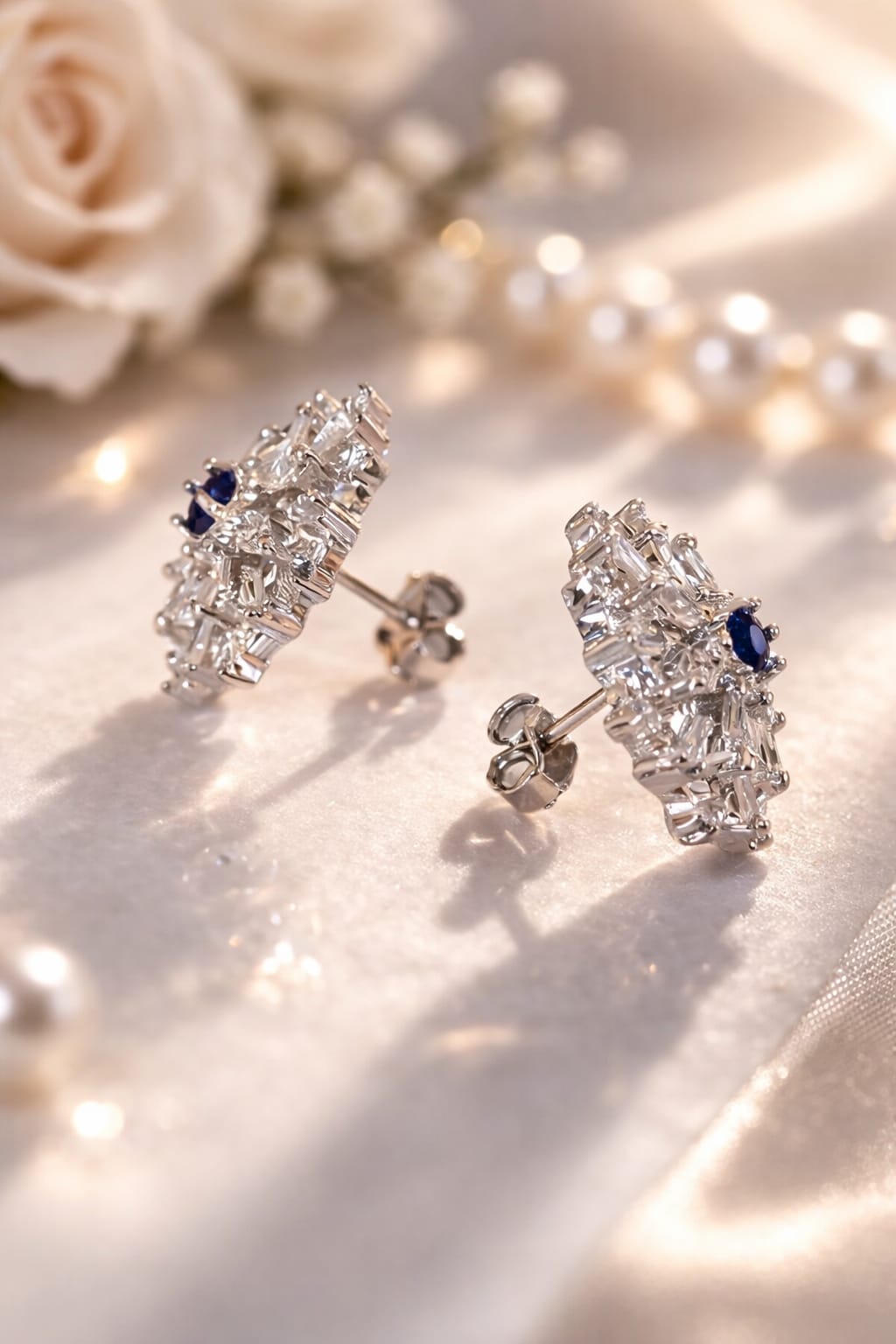Midnight Frost Bloom Studs