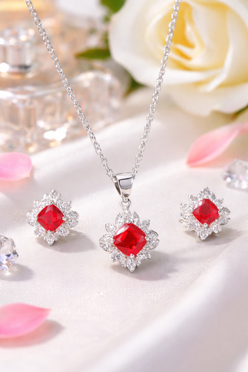 Ruby Radiance Pendant Set