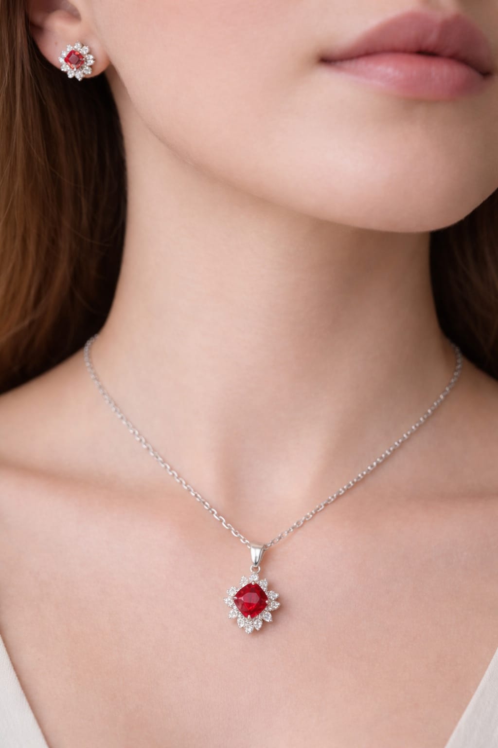 Ruby Radiance Pendant Set