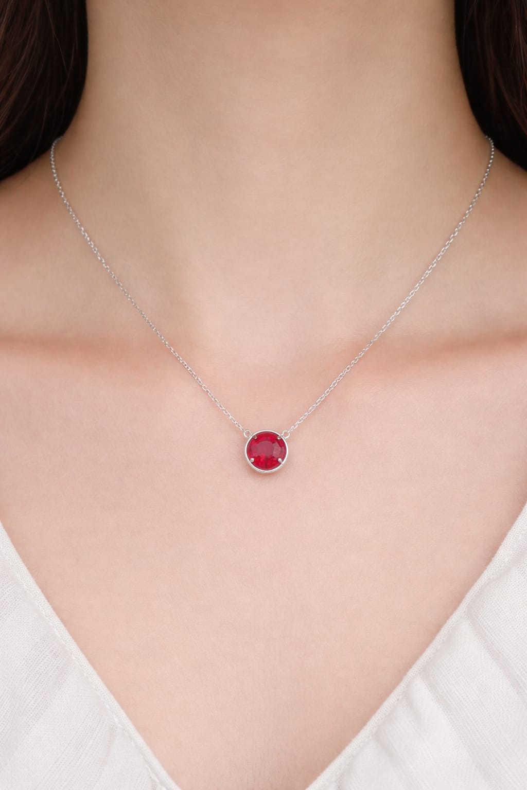 Ruby Minimal Charm Pendant