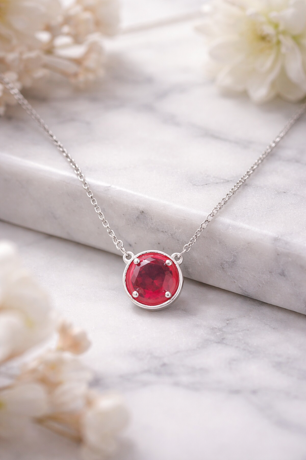 Ruby Minimal Charm Pendant