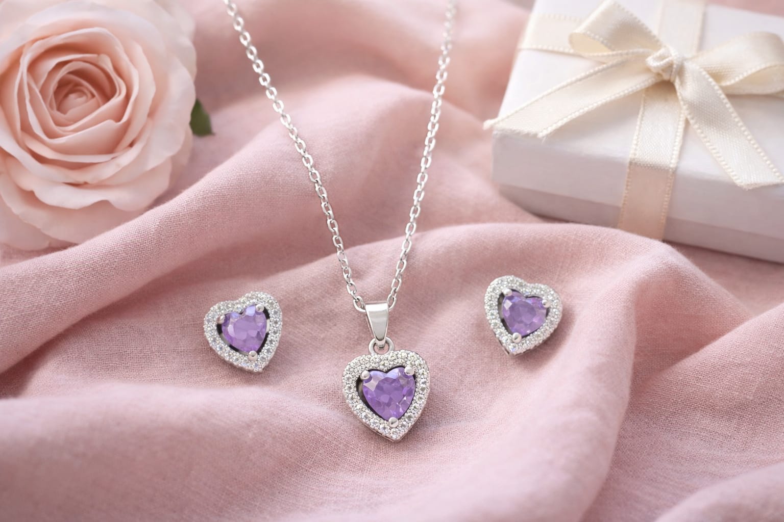 Lavender Love Heart Set
