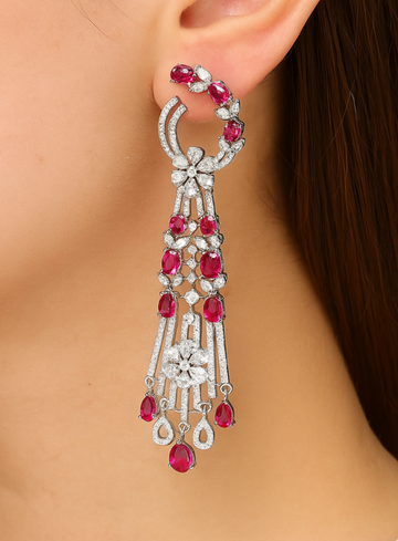 Silver Ruby Rainfall Drops