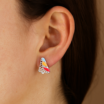 Silver Pop Prism Studs