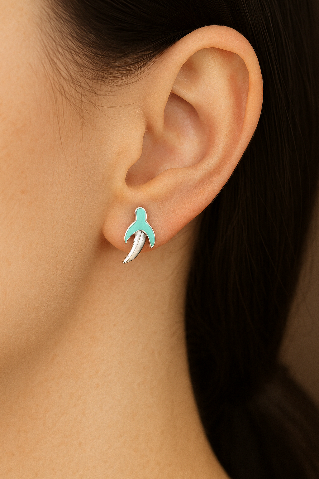 Silver Banana Pop Studs