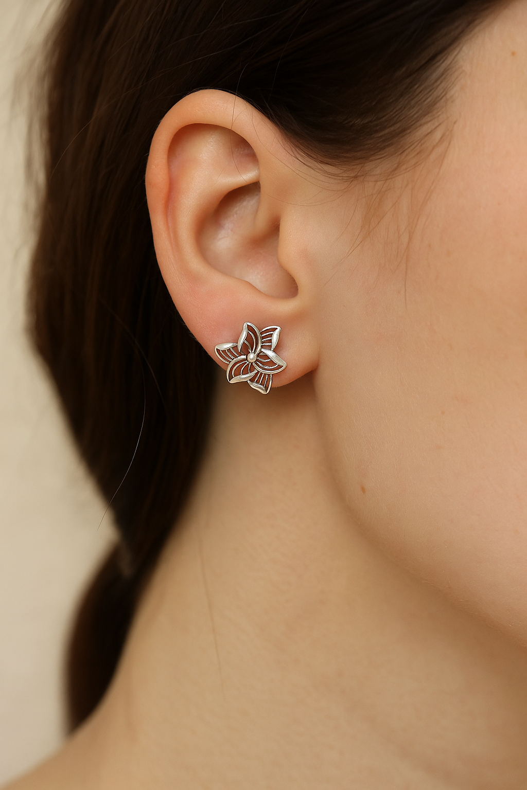 Silver Filigree Bloom Studs