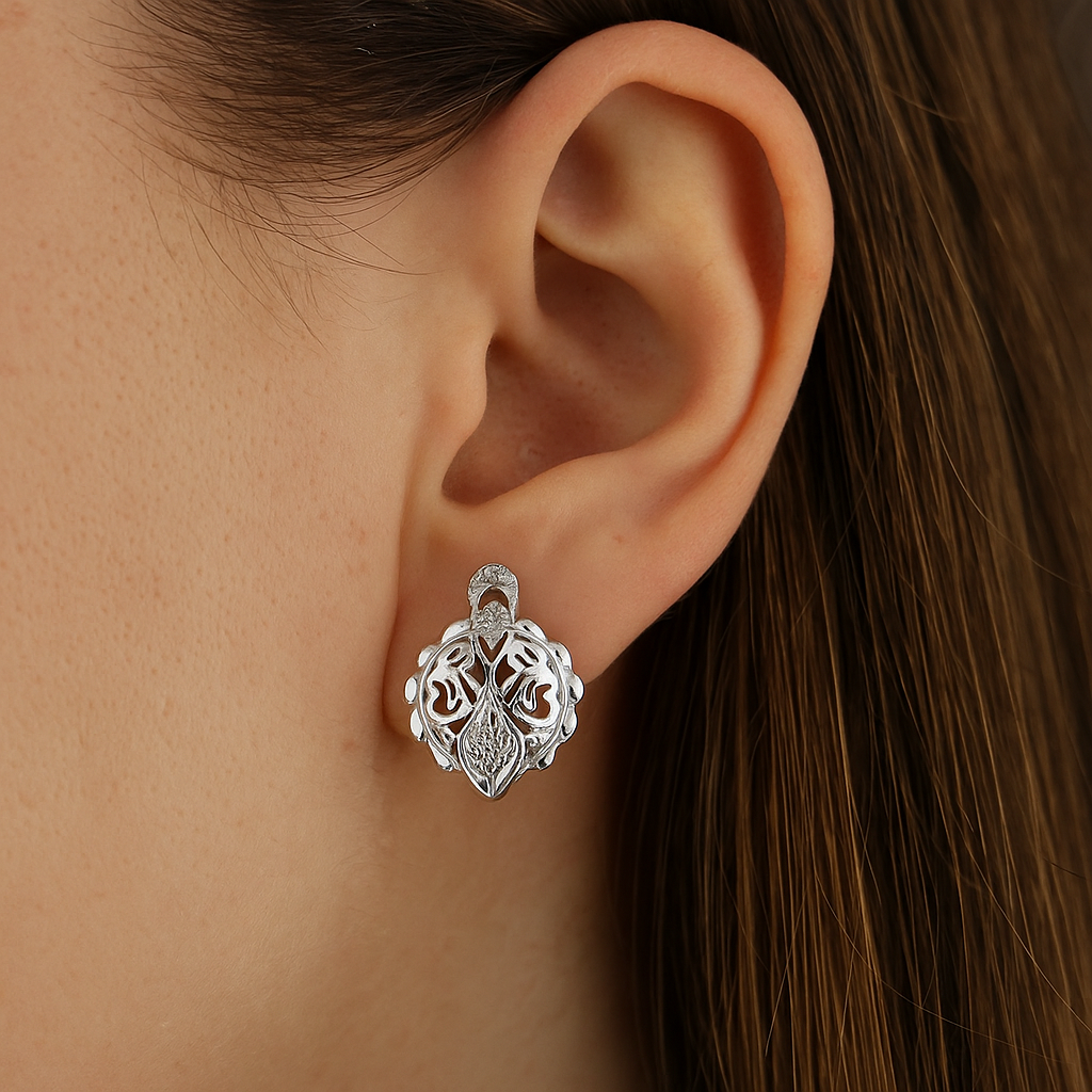 Silver  Royal Bloom Studs