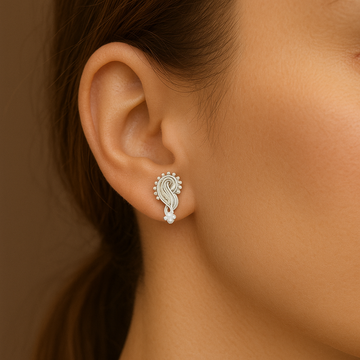 Silver Paisley Grace Studs