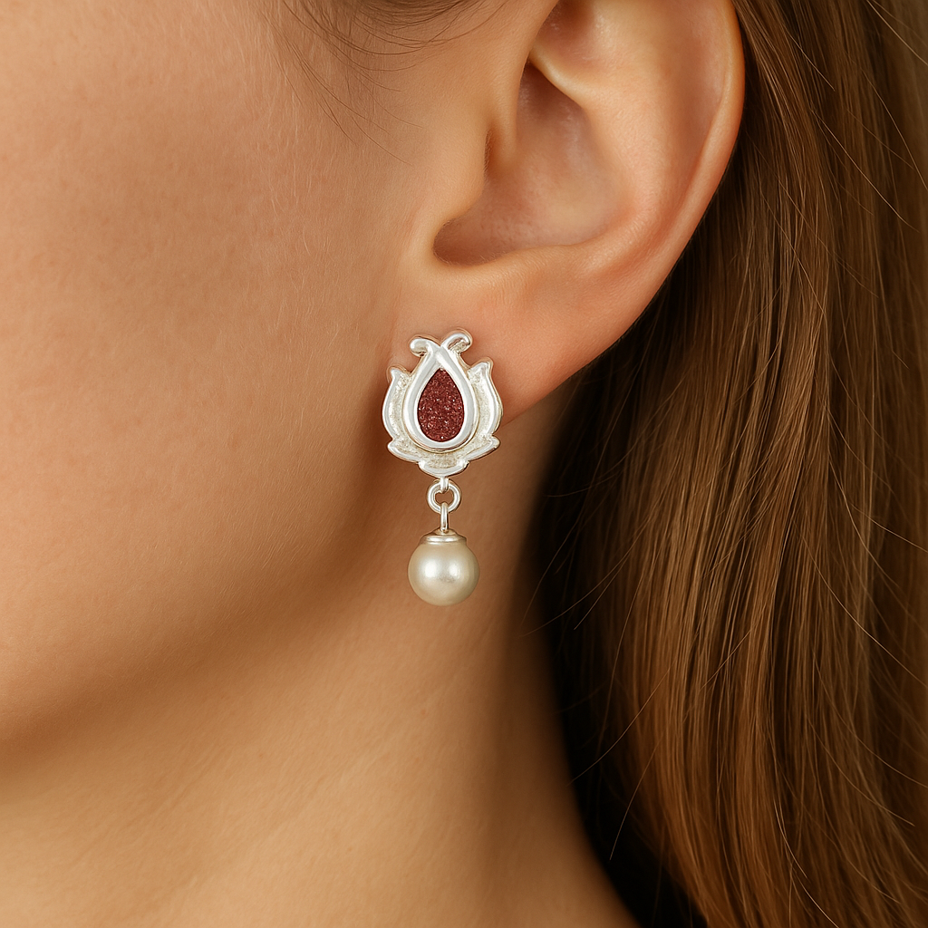 Lotus Radiance Silver Earrings