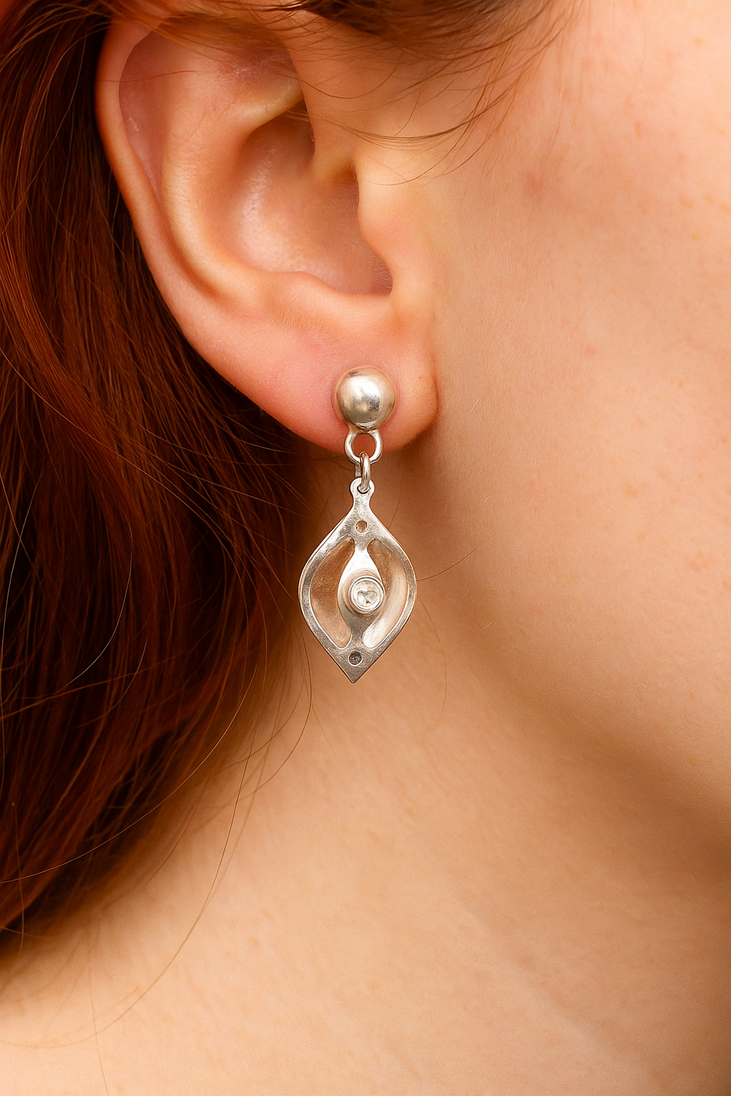 Geometric Grace Silver Earrings