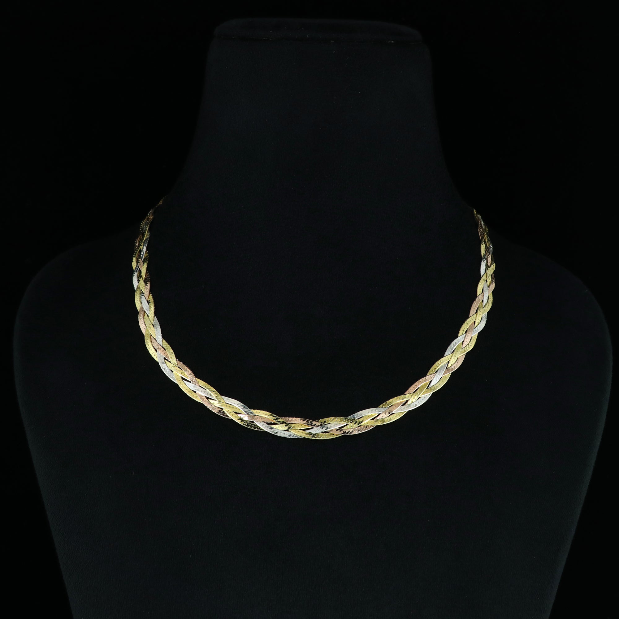 Silver Braided Tri Color Chain – Veeram Jewels
