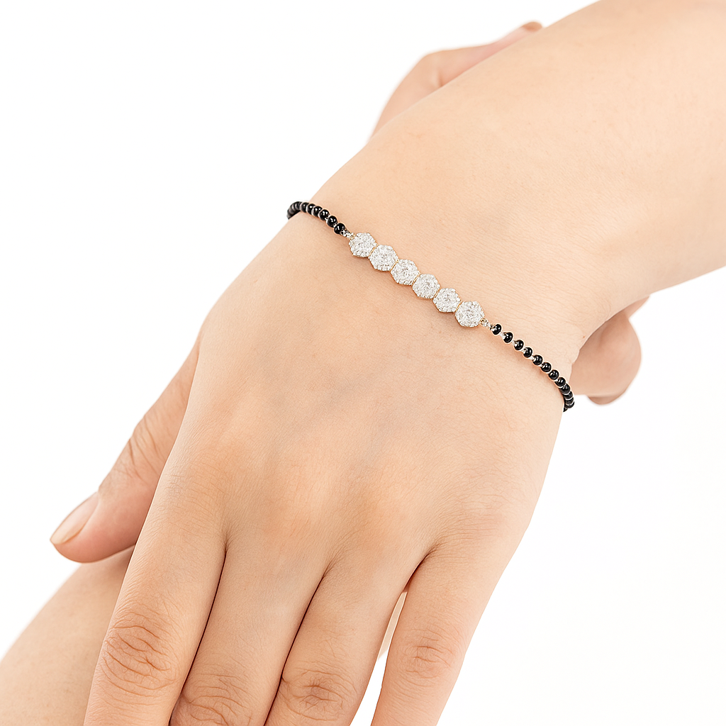 Silver Solitaire Mangalsutra Bracelet