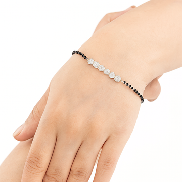 Silver Solitaire Mangalsutra Bracelet