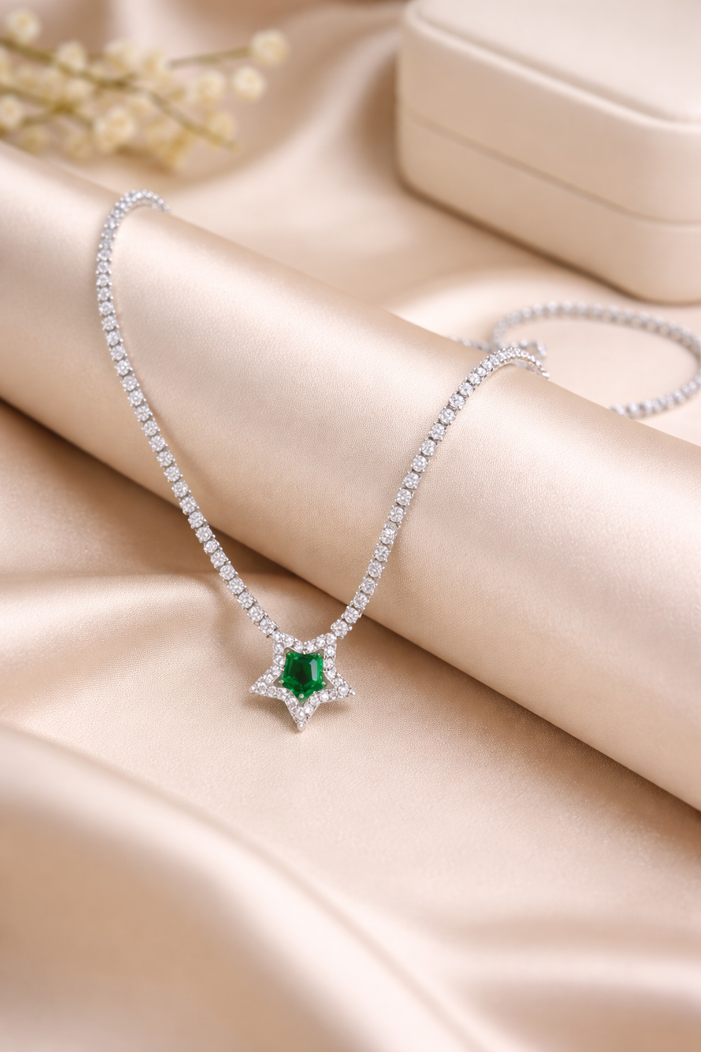 Emerald Star Elegance Necklace