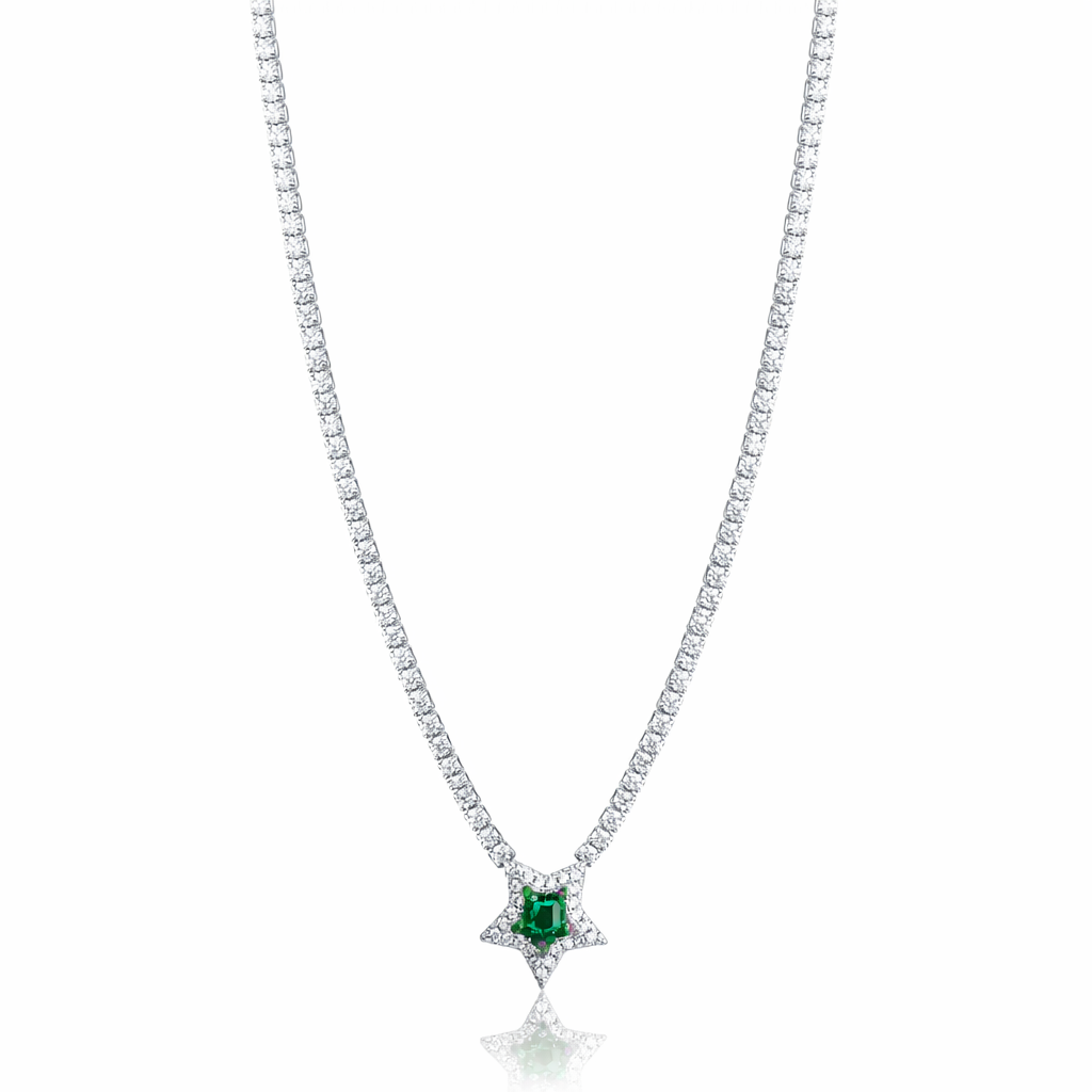Emerald Star Elegance Necklace
