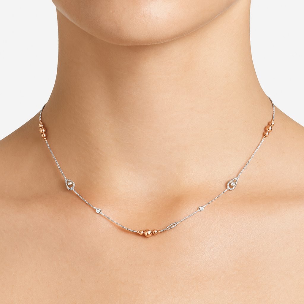 Silver Rosegold Chain with beads