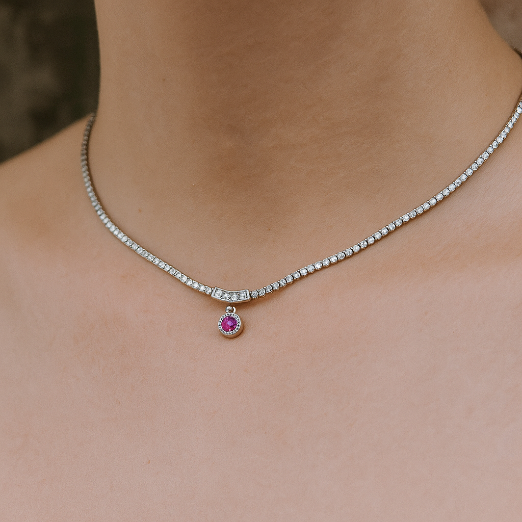 Silver Tennis Necklace