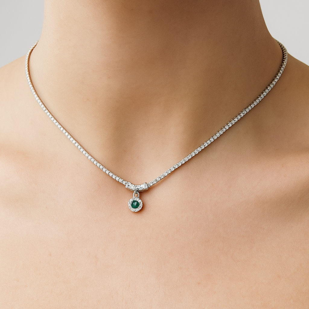 Silver Tennis Necklace