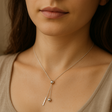 Silver Serenity Drop Chain Pendant