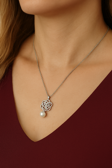 Silver Eternal Blossom Pearl Pendant