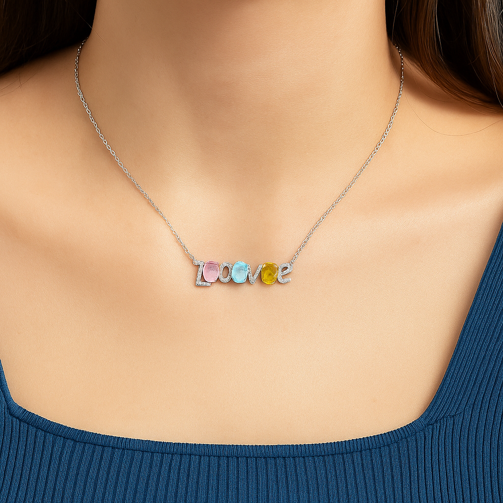 Silver Prism Love Pendant