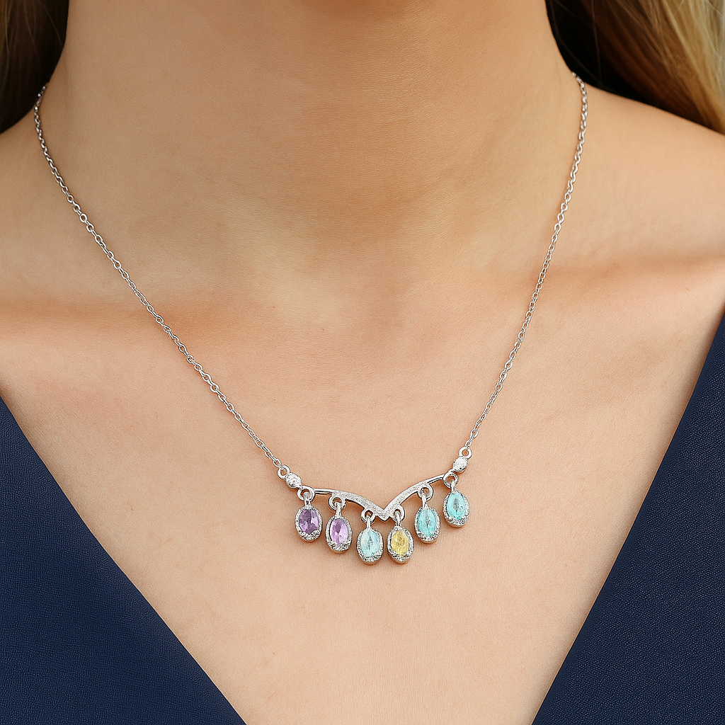 Silver Rainbow Drape Pendant