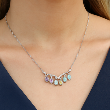 Silver Rainbow Drape Pendant