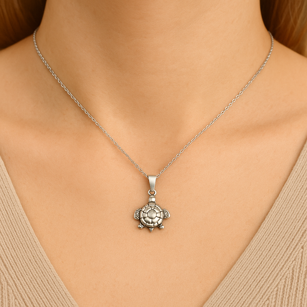 Silver Tide Turtle Chain Pendant