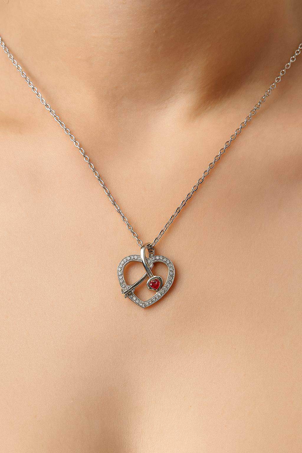 Silver Love Struck Chain Pendant