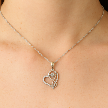 Silver Infinity Heart Sparkle Pendant