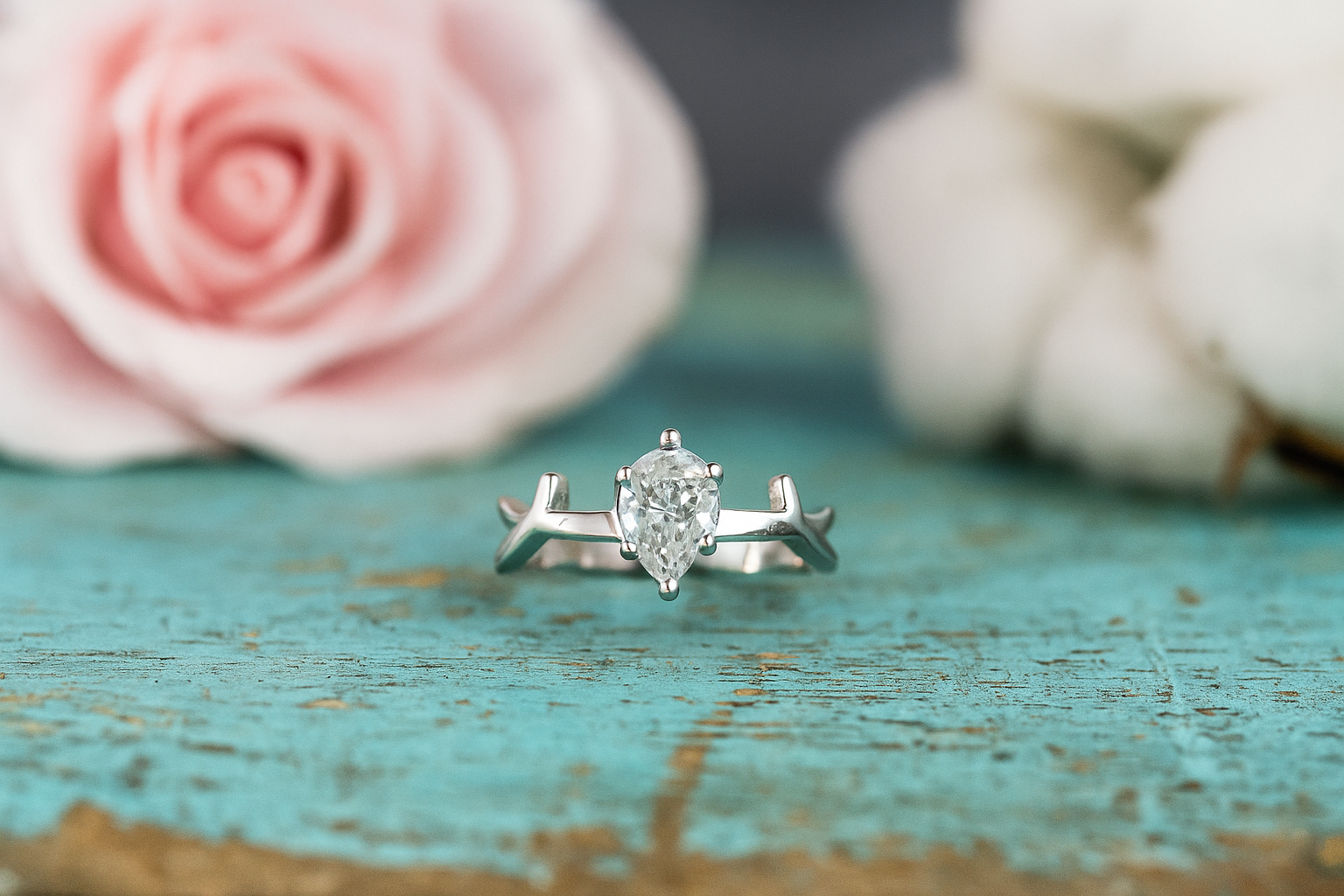 Elegant Pear-Cut Solitaire Ring