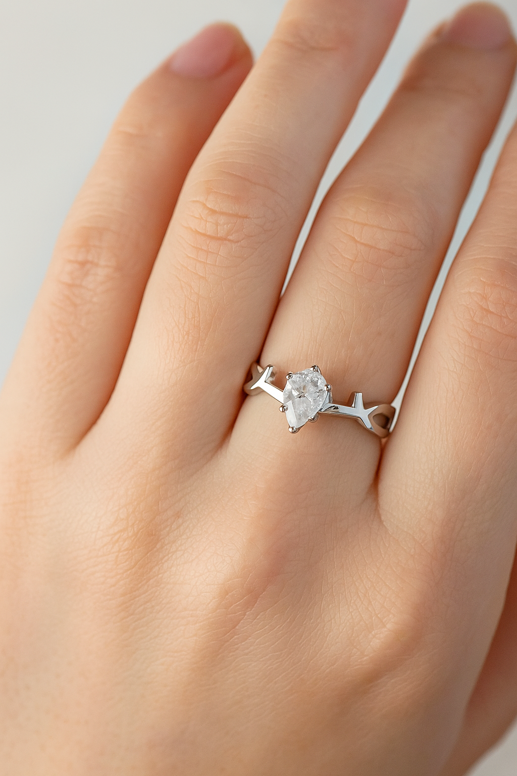 Elegant Pear-Cut Solitaire Ring