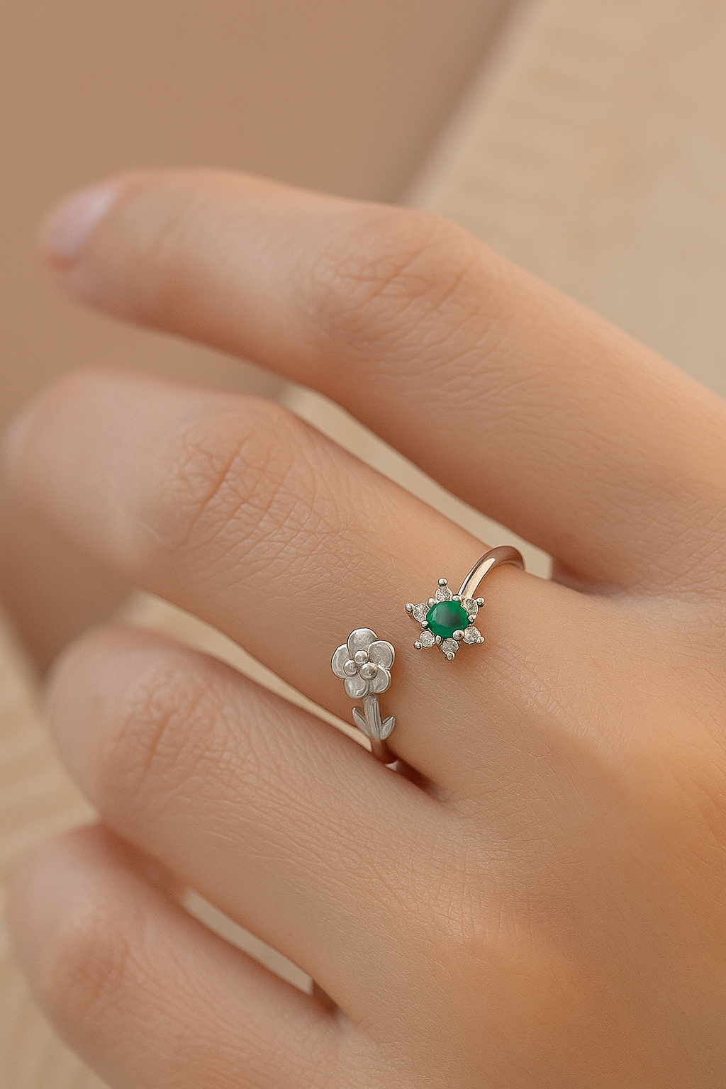 Silver Floral Bloom Ring