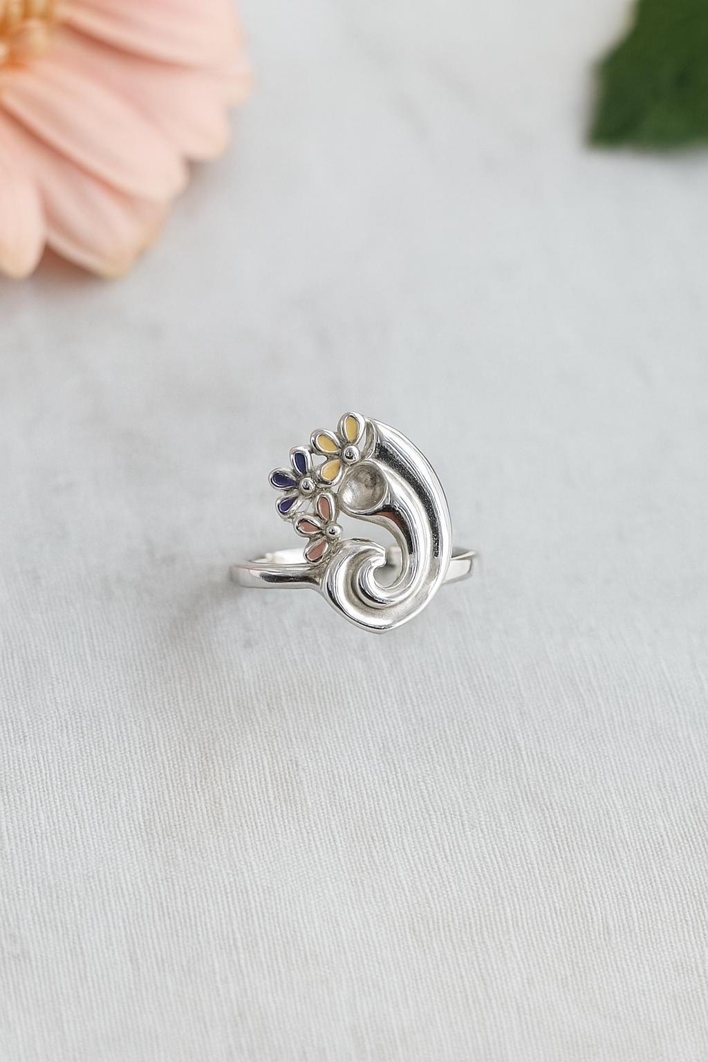 Blossom Swirl Sterling Silver Ring