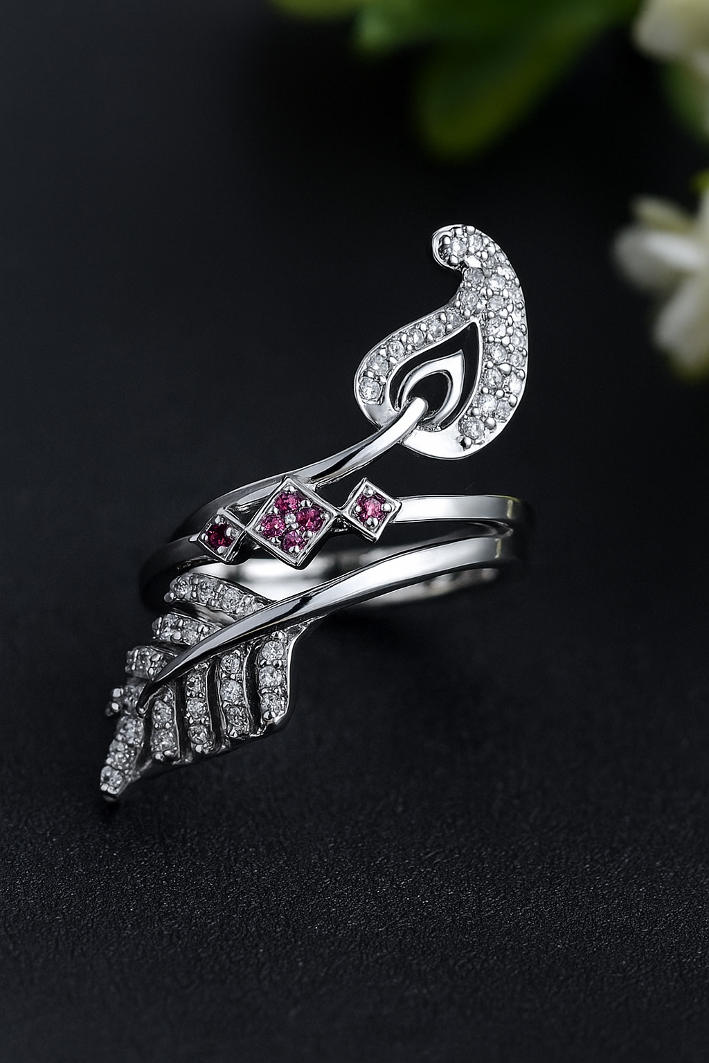 Enchanted Feather Paisley Ring