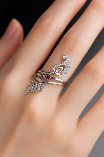 Enchanted Feather Paisley Ring