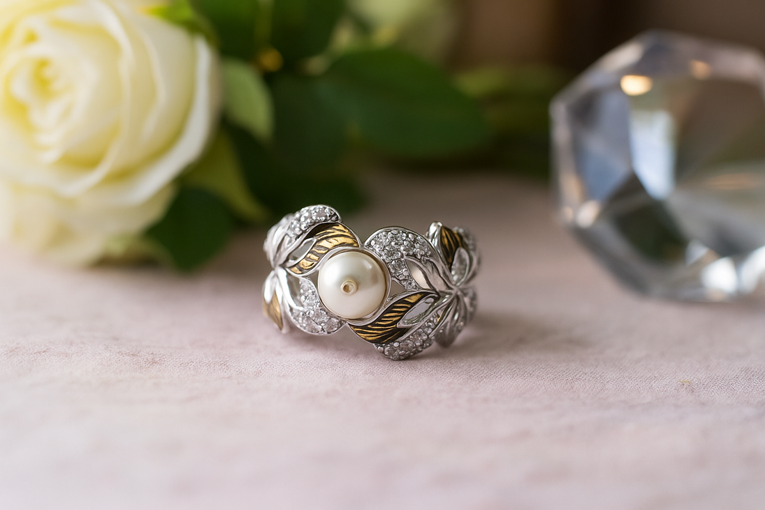Pearl Blossom Silver Ring