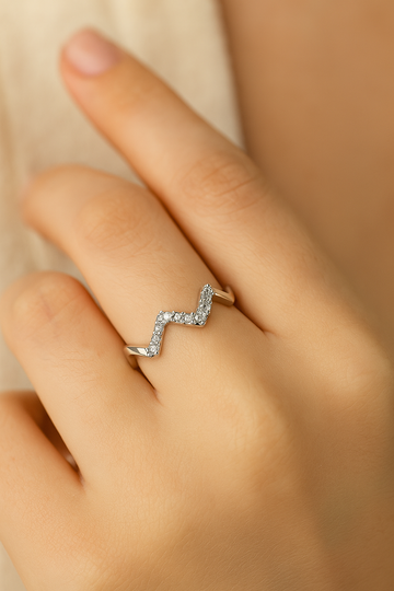 Zigzag Sparkle Ring