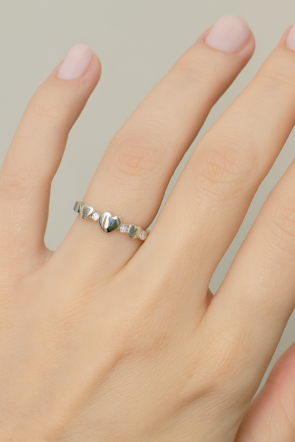 Silver Heart Charming Ring