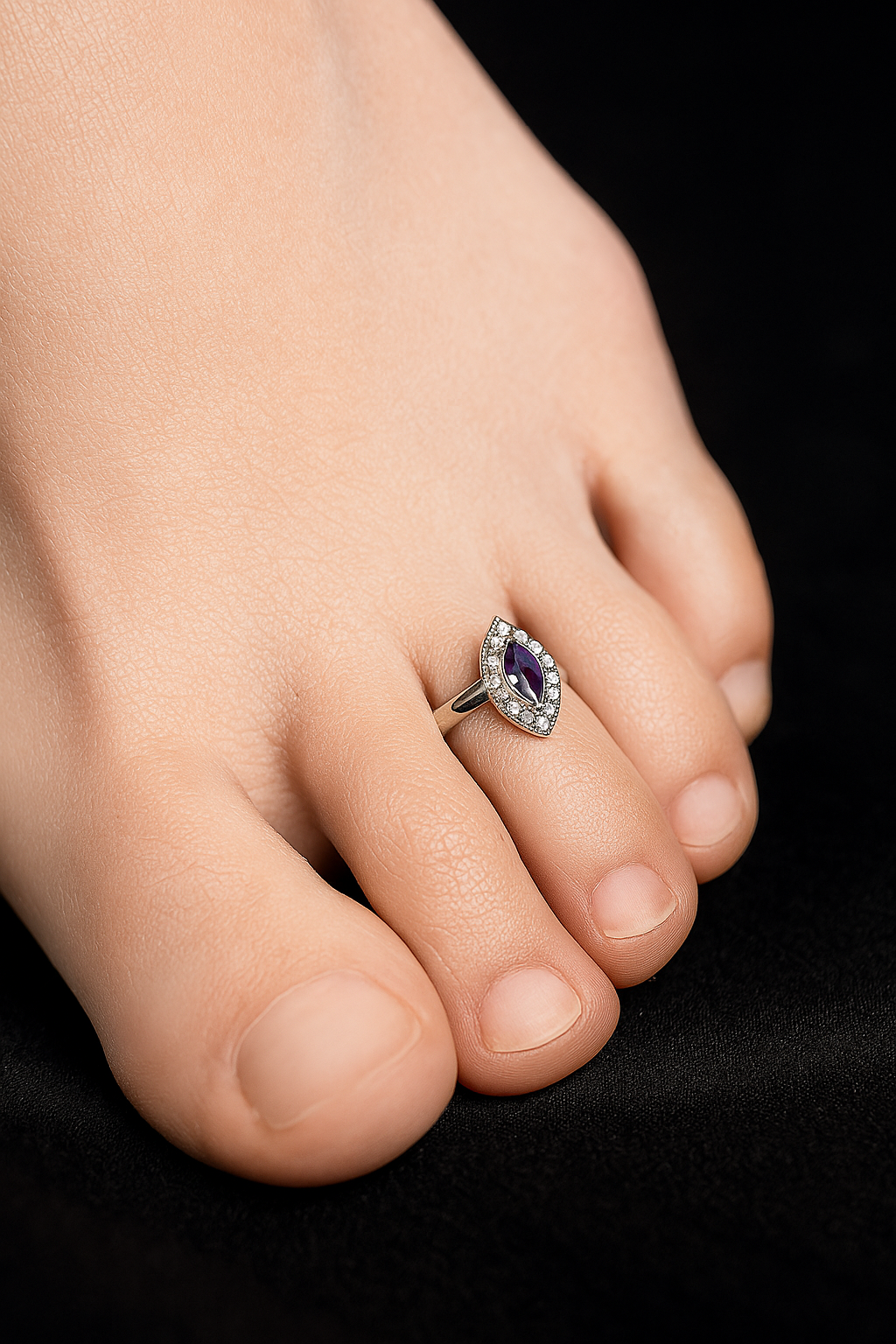 Silver Lavender Stone Toering