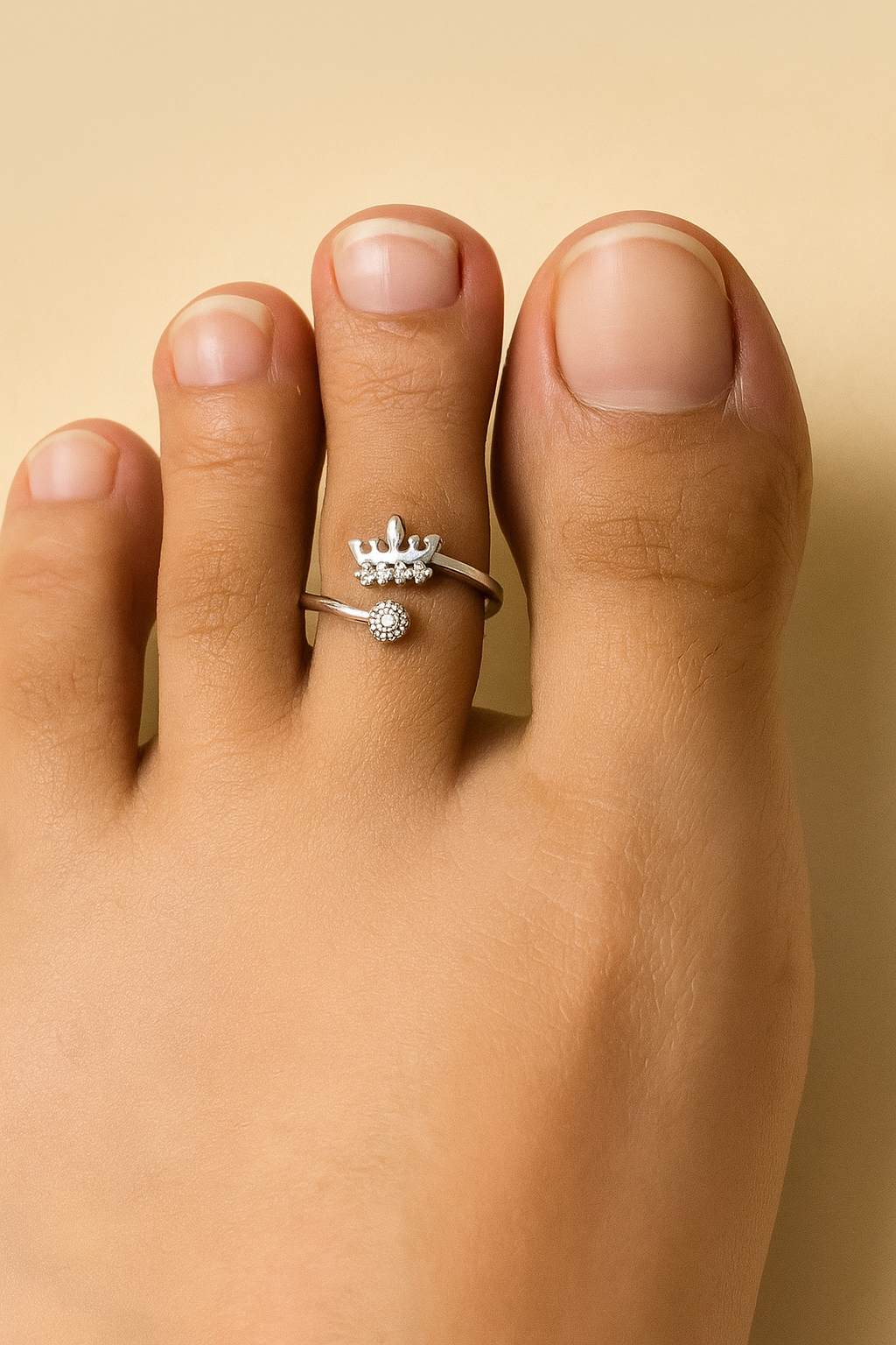 Crown Elegance Toe Rings