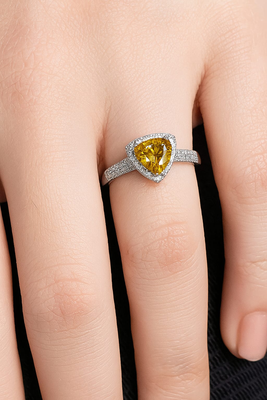 Golden Trilliant Spark Ring