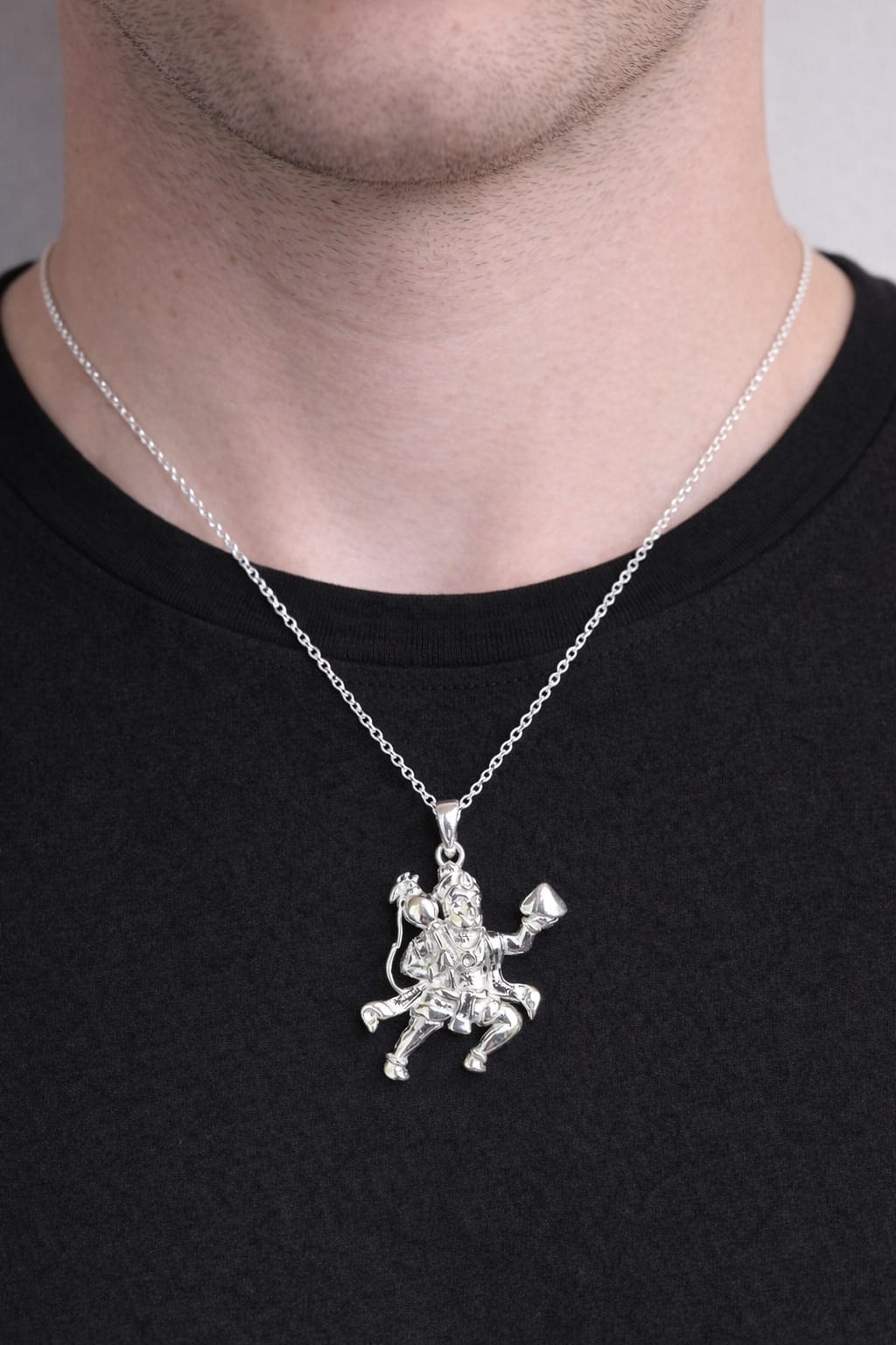 Sankat Mochan Hanuman Silver Pendant