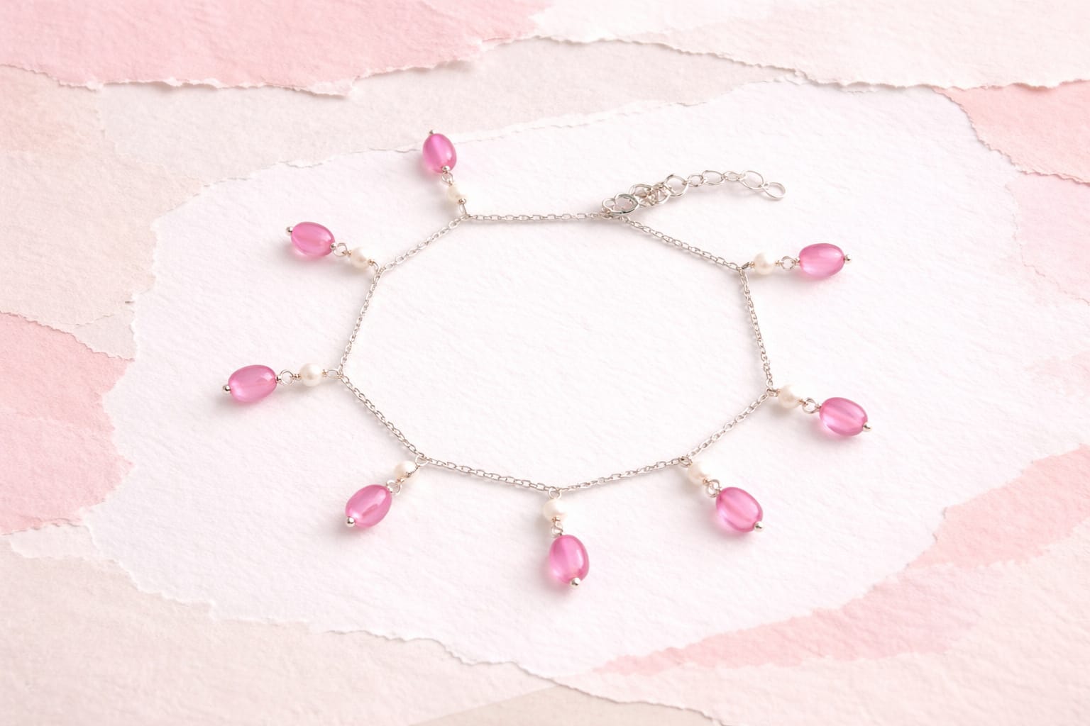Rosé Pearl Drop Bracelet