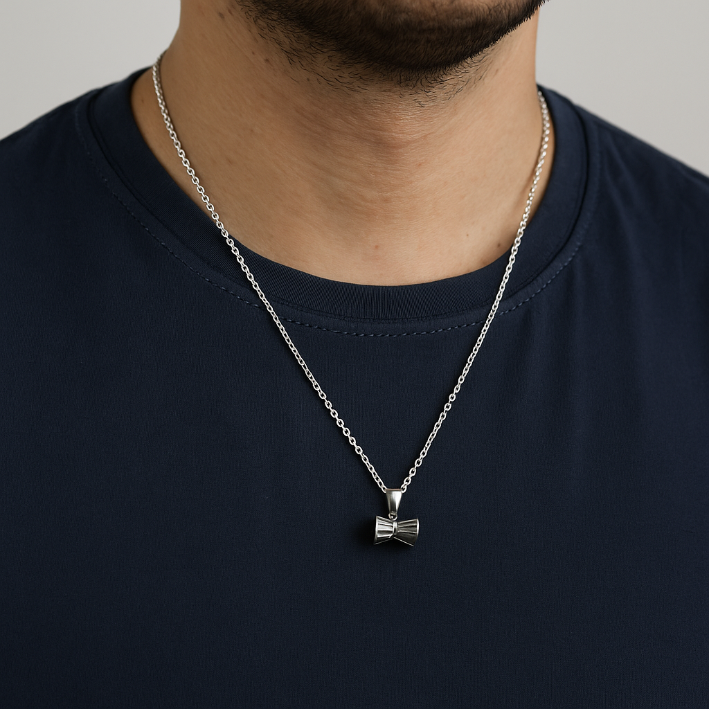 Silver Dholak Charm Chain Pendant